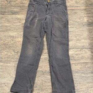 Carhartt Dark Gray Work Pants with Paint Splatter
